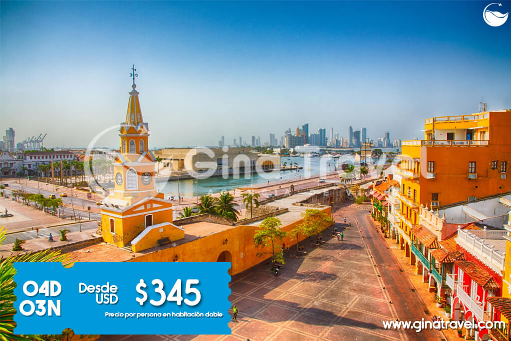 Paquetes internacionales a Cartagena con ofertas de viaje, turismo en playas caribeñas y city tour por la ciudad amurallada.