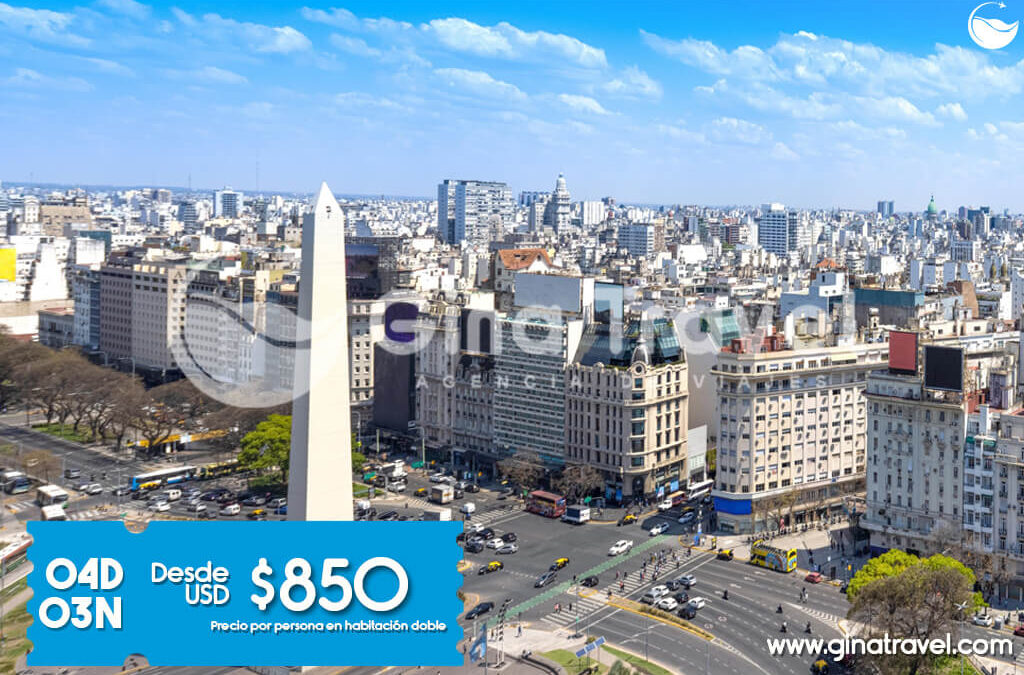 Oferta de paquetes turísticos para viajar a Buenos Aires.
