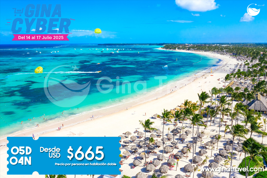 Paquetes a Punta Cana con descuentos Cyber Week - Incluye vuelos, hotel todo incluido y traslados con Gina Travel