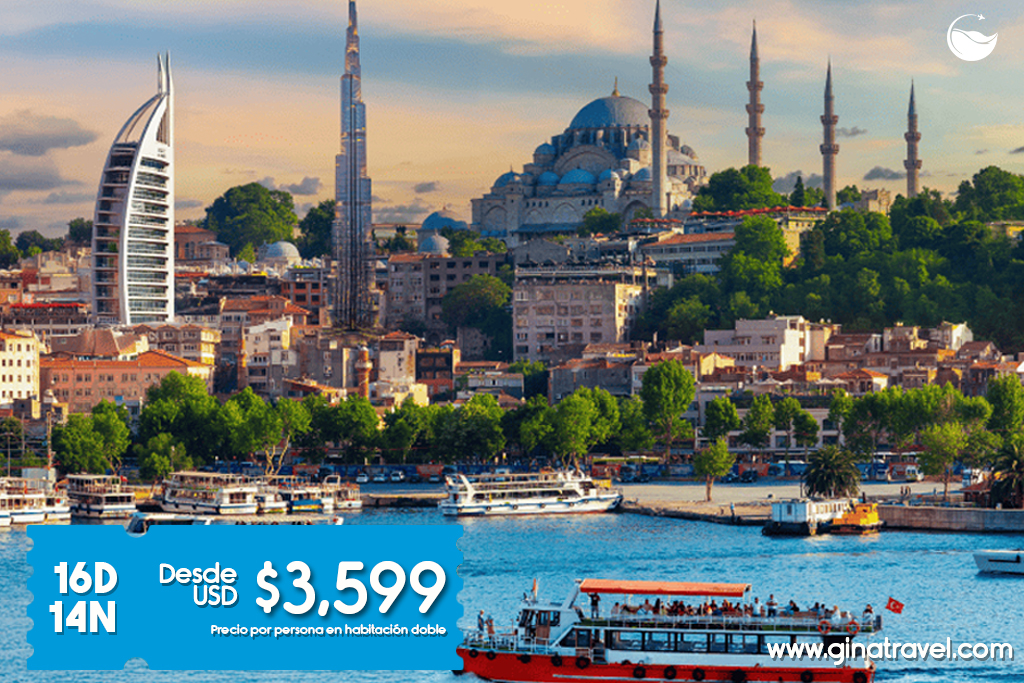 Paquetes turísticos a Turquía y Dubái con visitas a Estambul y Dubái.