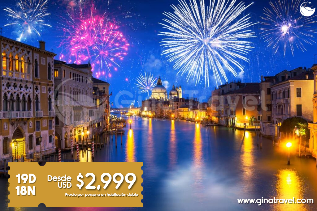 Paquete turístico de fin de año por Europa visitando ciudades legendarias como París, Roma y Madrid, ideal para celebrar el Año Nuevo 2026.
