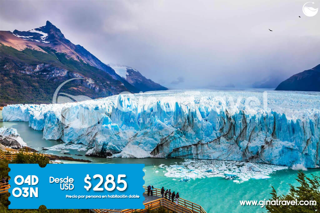Viajes a El Calafate, paquetes turísticos con visitas al glaciar Perito Moreno y actividades de aventura
