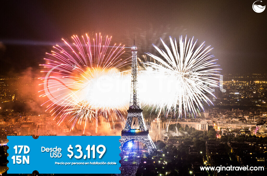 Paquetes a fin de año en París con tours, vuelos y alojamiento incluidos para disfrutar de Navidad y Año Nuevo en Francia.